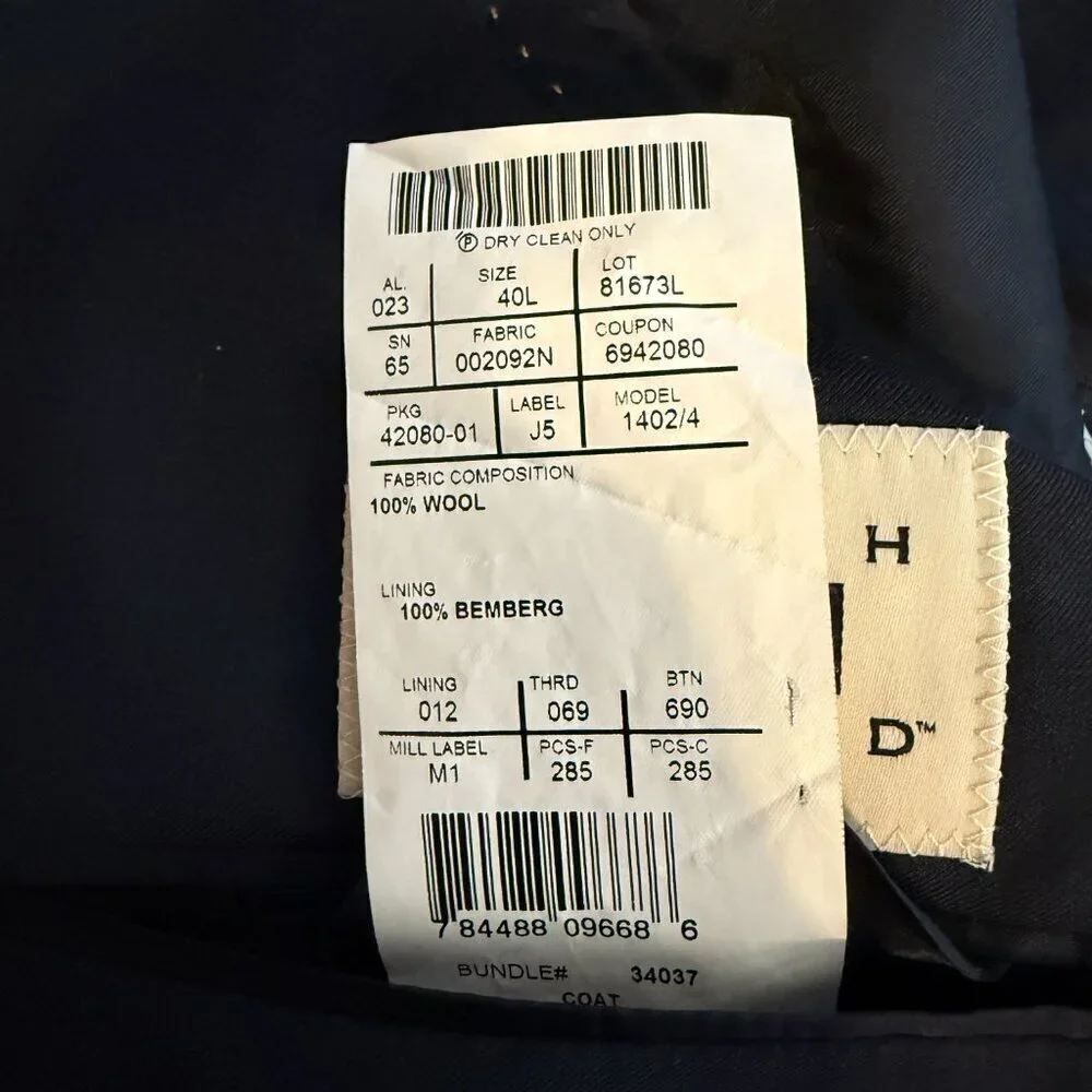Joseph Abboud Wool Sport Coat Dinner Jacket Blazer Men's 40L Navy Blue